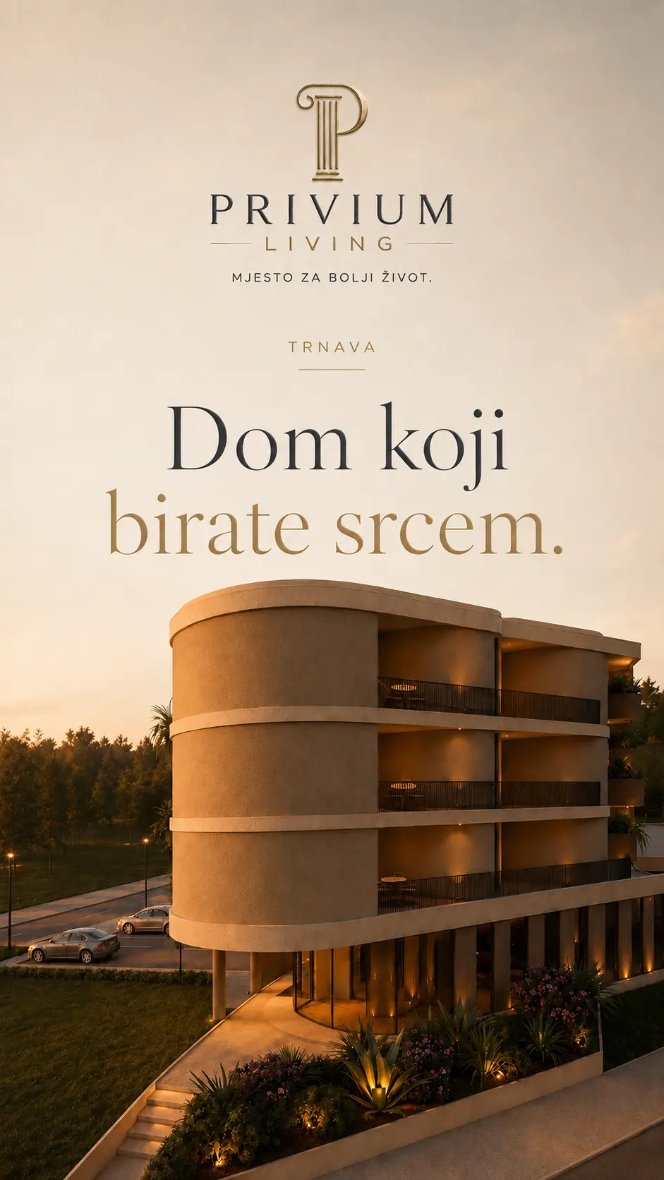 Krivulja i vrt — kampanjski vizual naselja Trnava